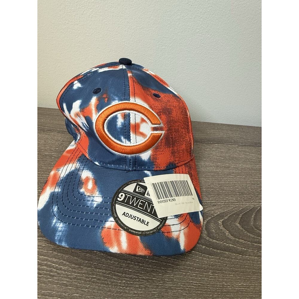 Chicago Bears Hat Cap Strap Back NFL Football Tie Dye Orange Blue Mens New Era